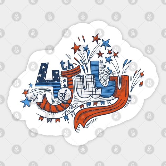 4th of July independence day Sticker by osaya